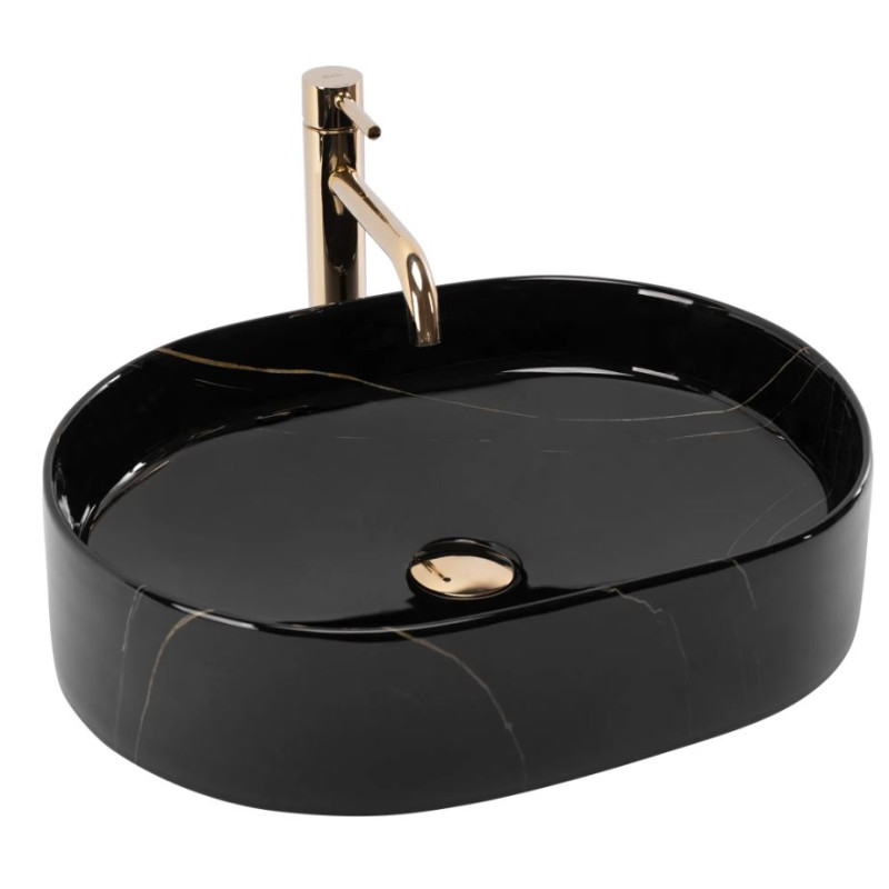 Elegancka Umywalka Nadia 50 Black Stone - Styl i Klasa na Twoim Blacie