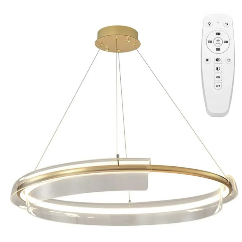 Elegancka Lampa APP1672-CP w Złotej Obudowie z Transparentnym Kloszem