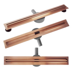 NEOX SLIM PRO: Elegancki Odpływ w Miedzi Szczotkowanej - Długość 1000 mm