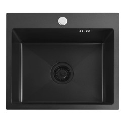 Kompletny Zestaw: Zlewozmywak LEO 40 Black + Bateria Fresh Black - Elegancja i Styl!