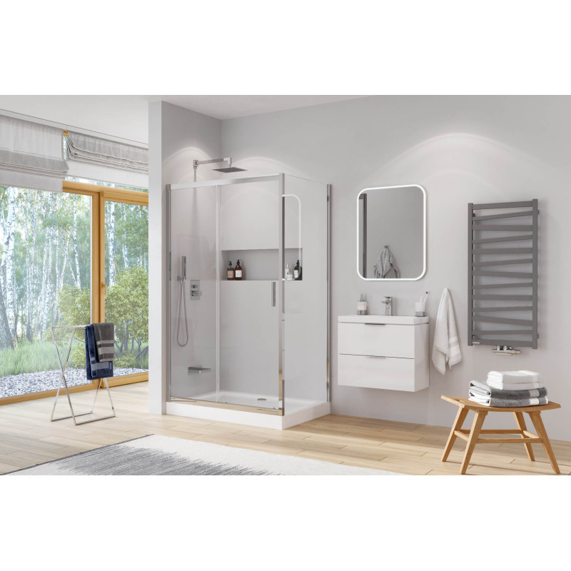 Seria 201 ścianka boczna 80 cm, powłoka Clean Control, chrom przezroczyste