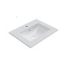 As umywalka meblowa 61x46,5 cm prostokątna z otworem na baterię, biały połysk