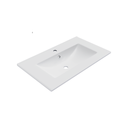 As umywalka meblowa 81x46,5 cm  prostokątna z otworem na baterię, biały połysk