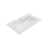As umywalka meblowa 81x46,5 cm  prostokątna z otworem na baterię, biały połysk
