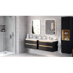 As umywalka meblowa 81x46,5 cm  prostokątna z otworem na baterię, biały połysk