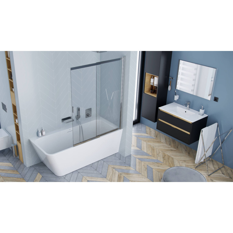 As umywalka meblowa 81x46,5 cm  prostokątna z otworem na baterię, biały połysk