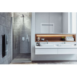Mazo drzwi prysznicowe wnękowe wahadłowe 80x195 cm, powłoka Clean Control, chrom