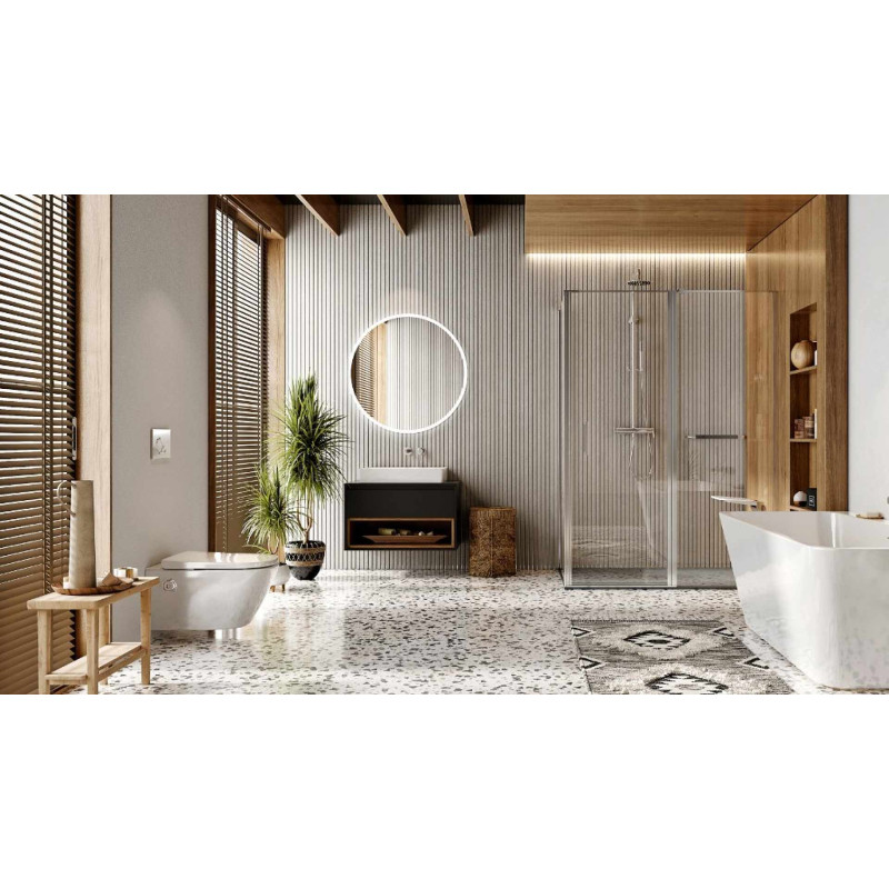 Mazo ścianka prysznicowa boczna 100x195 cm, powłoka Clean Control, chrom