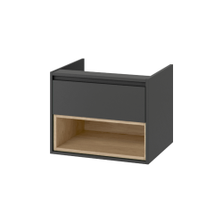 Tuto szafka wisząca 60 cm podumywalkowa  1 szuflada, szary/dąb