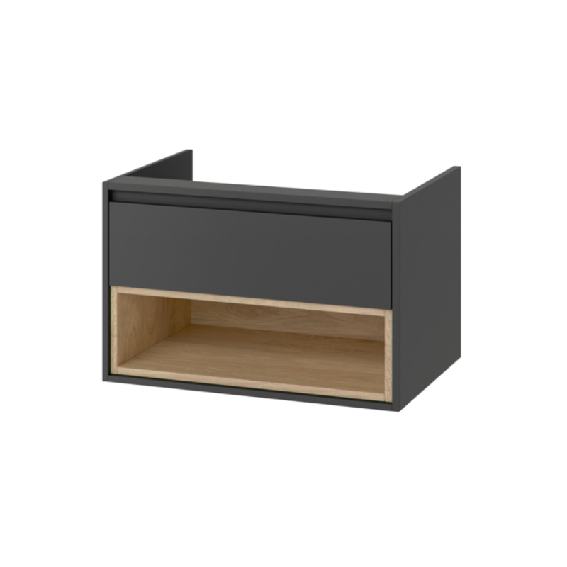 Tuto szafka wisząca 80 cm podumywalkowa  1 szuflada, szary/dąb