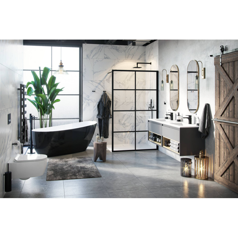 Tuto szafka wisząca 80 cm podumywalkowa  1 szuflada, szary/dąb