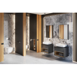 Tuto szafka wisząca 60 cm podumywalkowa  z blatem, szary/dąb