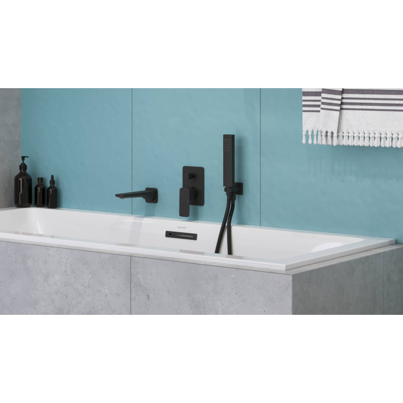 Keria bateria prysznicowo-wannowa podtynkowa 2 funkcyjna, czarny mat