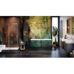 Keria wylewka wannowa ścienna, chrom