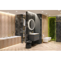 Tuto szafka wisząca 60 cm podumywalkowa 2 szuflady, szary/dąb