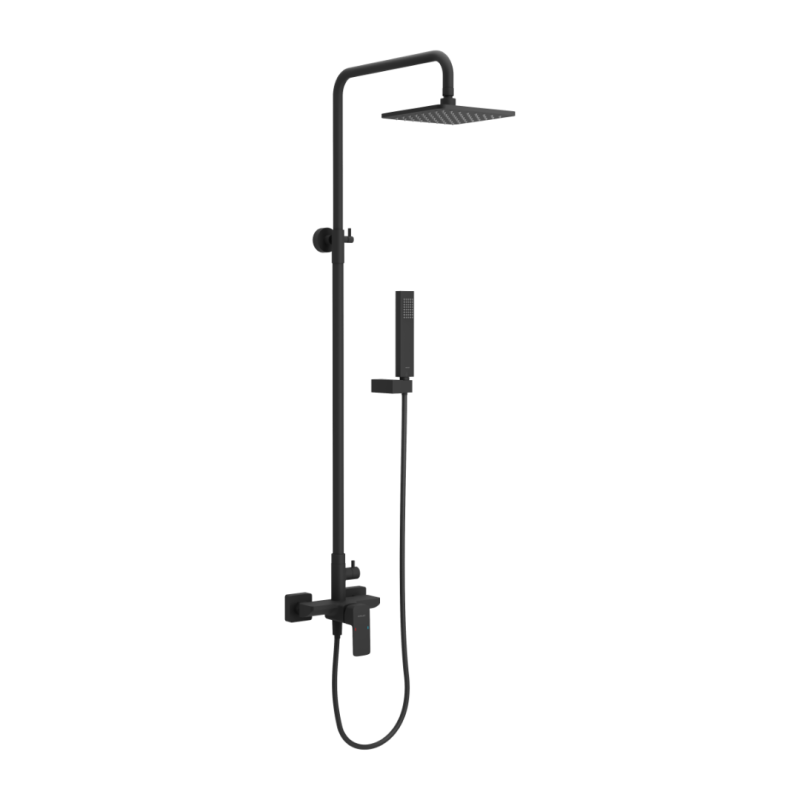 Keria zestaw prysznicowy z deszczownicą  20 cm, czarny mat