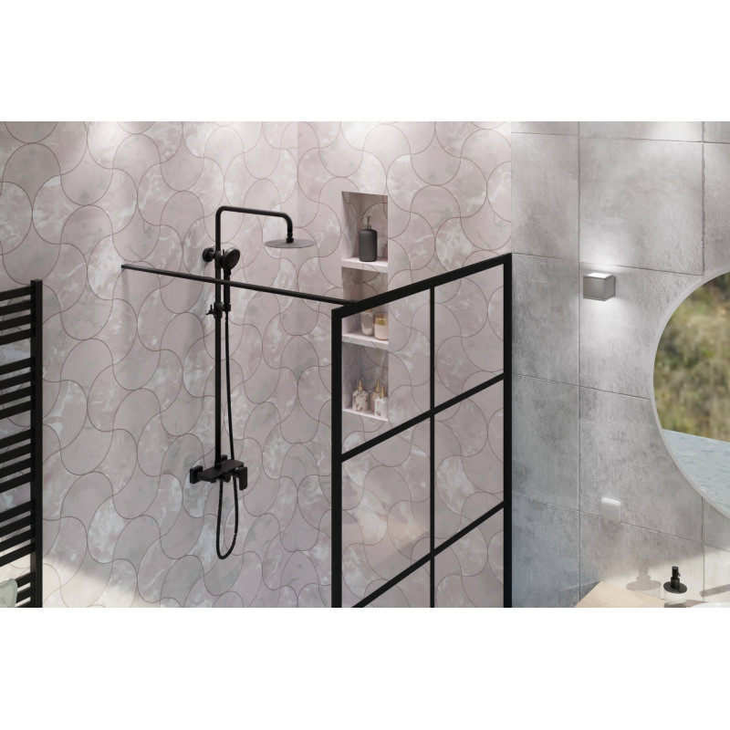 Fabrika walk-in wspornik kabiny 120 cm do docięcia, czarny mat