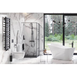 Fabrika walk-in wspornik kabiny 120 cm do docięcia, czarny mat