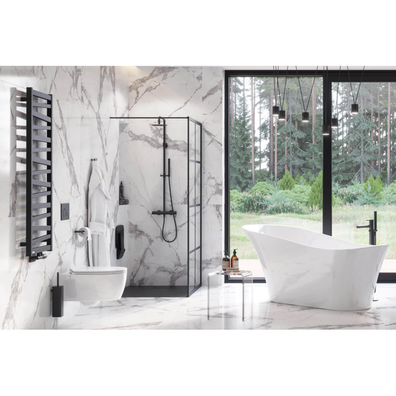 Fabrika walk-in wspornik kabiny 120 cm do docięcia, czarny mat