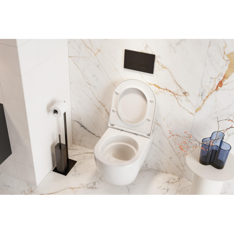 Aurro przycisk spłukujący do stelaża podtynkowego WC Shiro 2.0, czarny soft