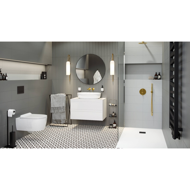 Platto przycisk spłukujący do stelaża podtynkowego WC Shiro 2.0, czarny soft