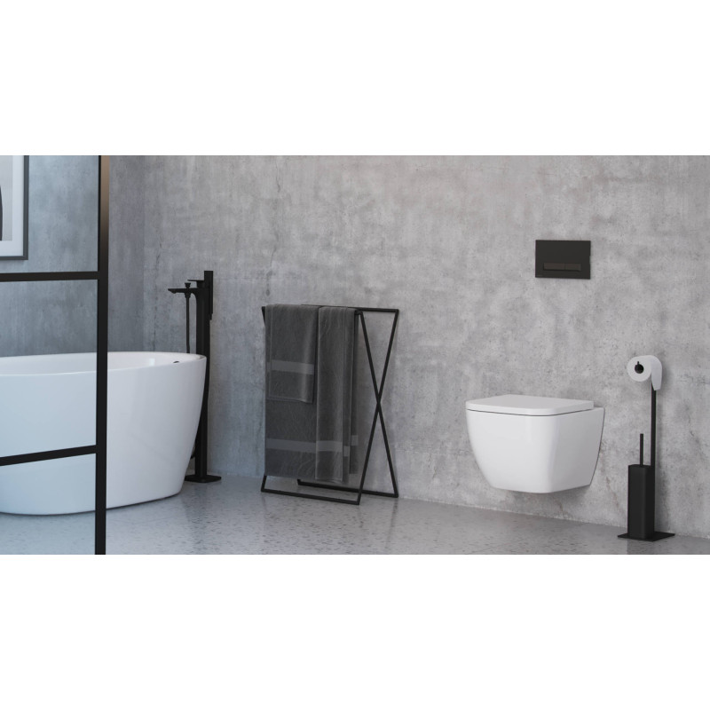 Platto przycisk spłukujący do stelaża podtynkowego WC Shiro 2.0, czarny soft