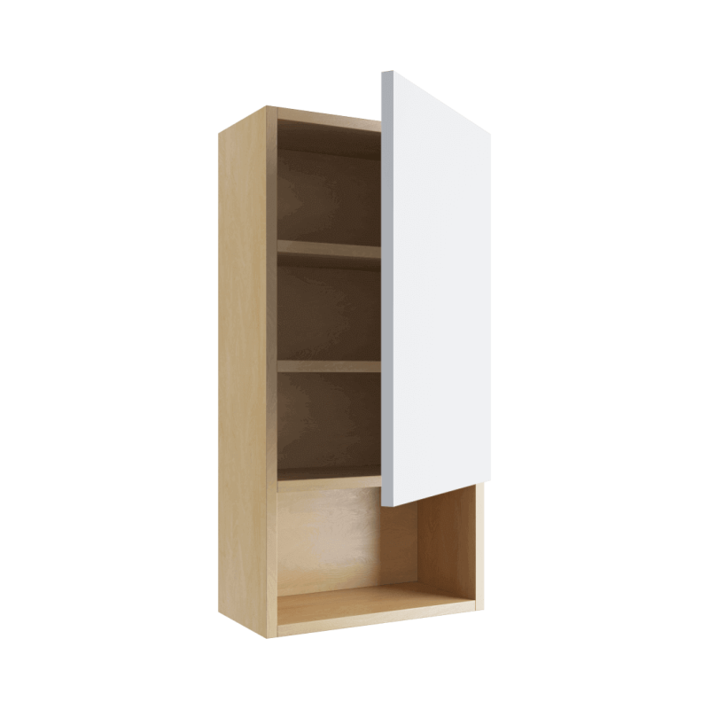 Tuto szafka wisząca wnękowa z frontem prawa 40x80 cm, dąb/biały połysk