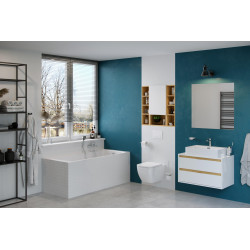 Tuto szafka wisząca wnękowa z frontem prawa 40x80 cm, dąb/biały połysk