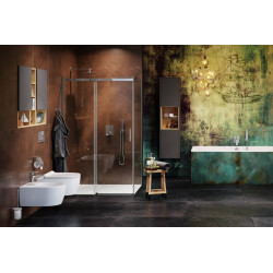 Tuto szafka wisząca wnękowa z frontem prawa 40x80 cm, dąb/szary