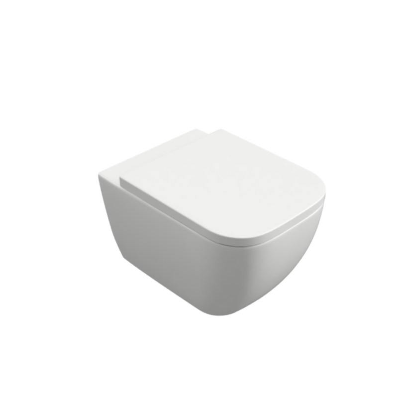 Ness miska WC 50 cm wisząca bezrantowa z deską wolnoopadającą, biały połysk