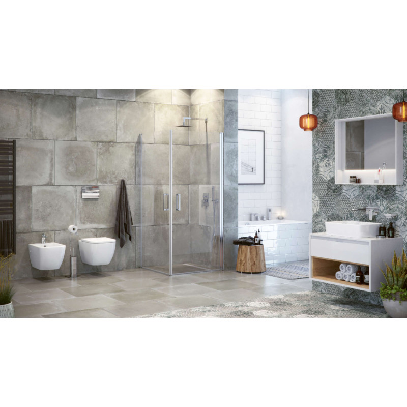 Ness miska WC 50 cm wisząca bezrantowa z deską wolnoopadającą, biały połysk