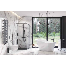 Italic grzejnik łazienkowy 131x50 cm, czarny soft