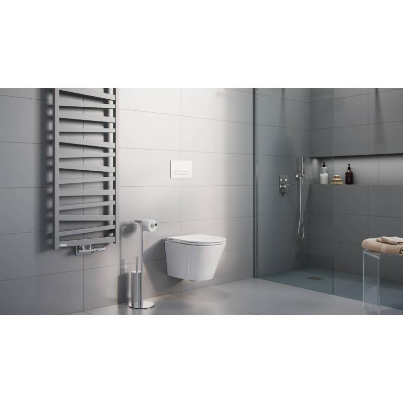 Joker miska WC 47 cm wisząca bezrantowa z deską wolnoopadającą, biały połysk