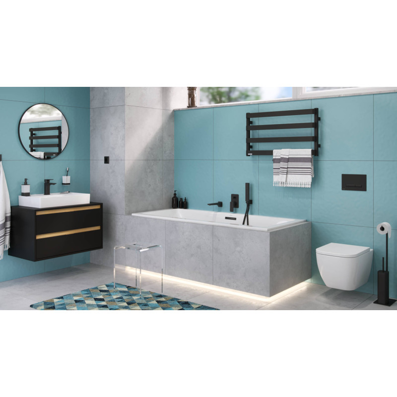 Keria wylewka wannowa ścienna, czarny mat