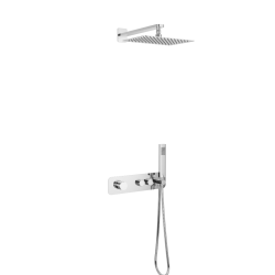 Krotos zestaw prysznicowo-wannowy podtynkowy z deszczownicą 20x30cm 2 funkcyjny, chrom