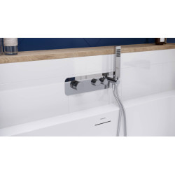 Krotos zestaw prysznicowo-wannowy podtynkowy z deszczownicą 20x30cm 2 funkcyjny, chrom