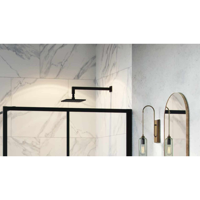 Ramię prysznicowe ścienne 40 cm    kwadratowe, czarny mat