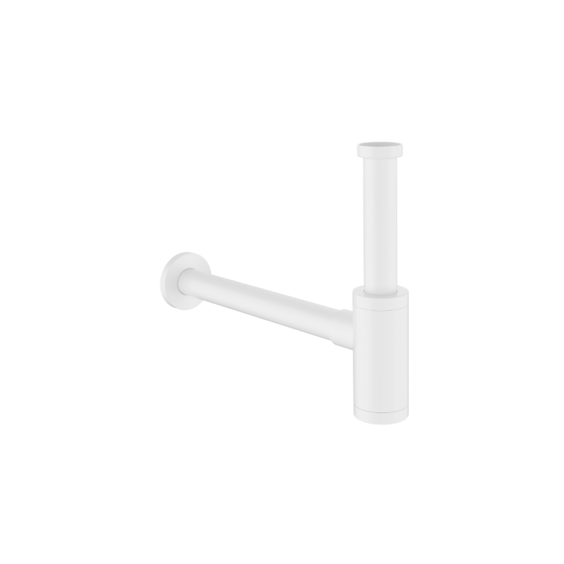 D54 syfon umywalkowy, stal nierdzewna, biały mat