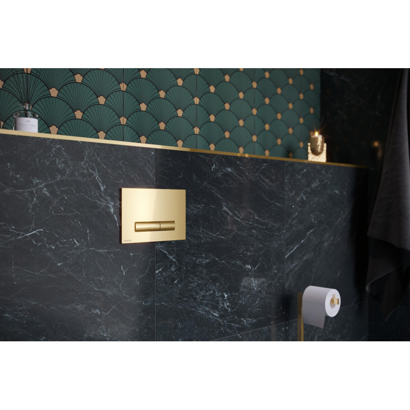 Aurro przycisk spłukujący do stelaża podtynkowego WC Shiro 2.0, złoty połysk