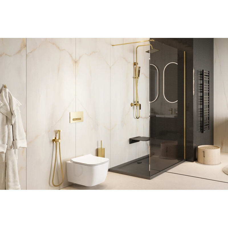 Aurro przycisk spłukujący do stelaża podtynkowego WC Shiro 2.0, złoty połysk