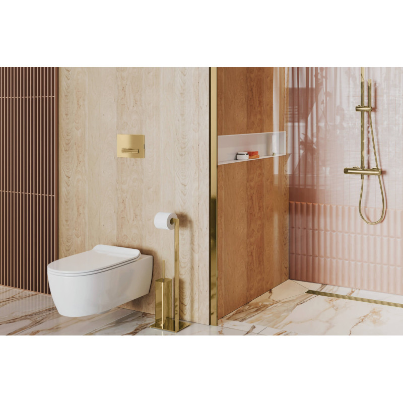 Aurro przycisk spłukujący do stelaża podtynkowego WC Shiro 2.0, złoty połysk