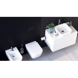 Aurro Fresh przycisk spłukujący do stelaża podtynkowego WC Shiro Premium, czarny soft