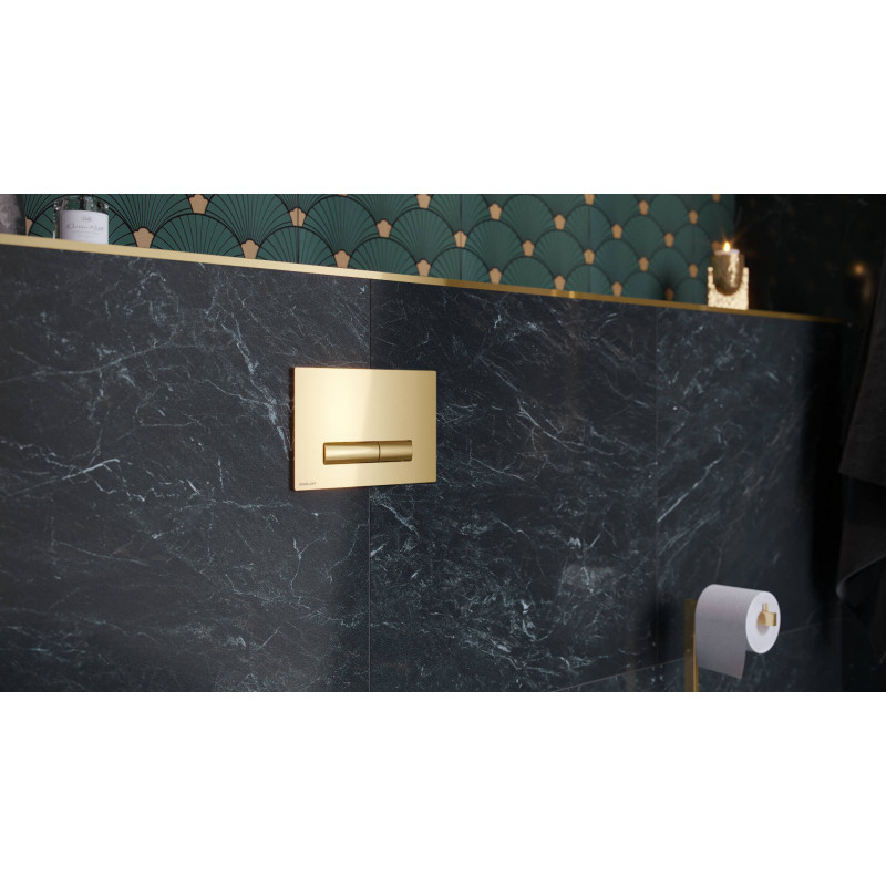 Aurro Fresh przycisk spłukujący do stelaża podtynkowego WC Shiro Premium, złoty połysk