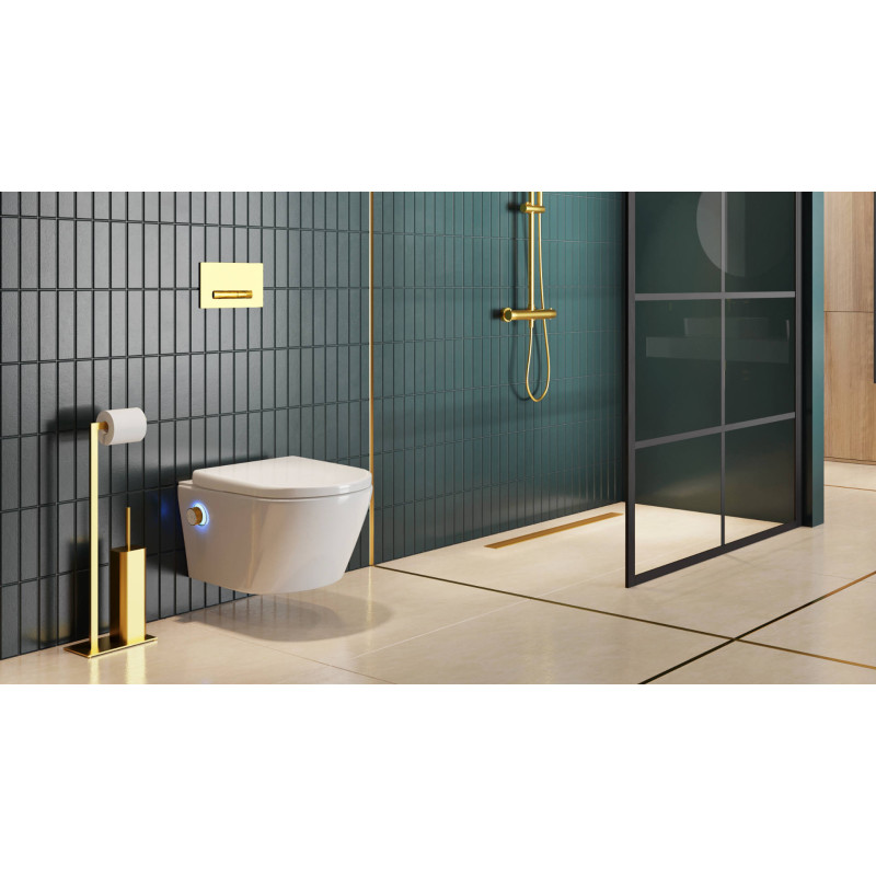 Aurro Fresh przycisk spłukujący do stelaża podtynkowego WC Shiro Premium, złoty połysk