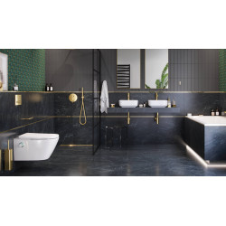 Aurro Fresh przycisk spłukujący do stelaża podtynkowego WC Shiro Premium, złoty połysk