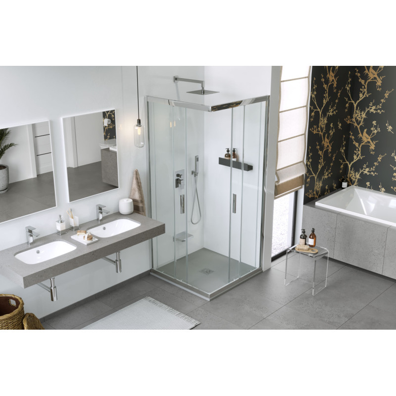 Arda brodzik kwadratowy 90x90 cm  kompozytowy, beton