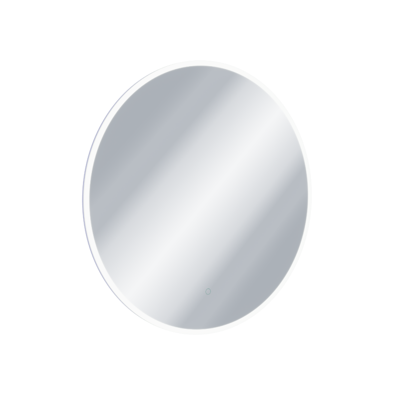 Lumiro lustro łazienkowe 80 cm okrągłe oświetlenie LED mata grzewcza, rama akrylowa