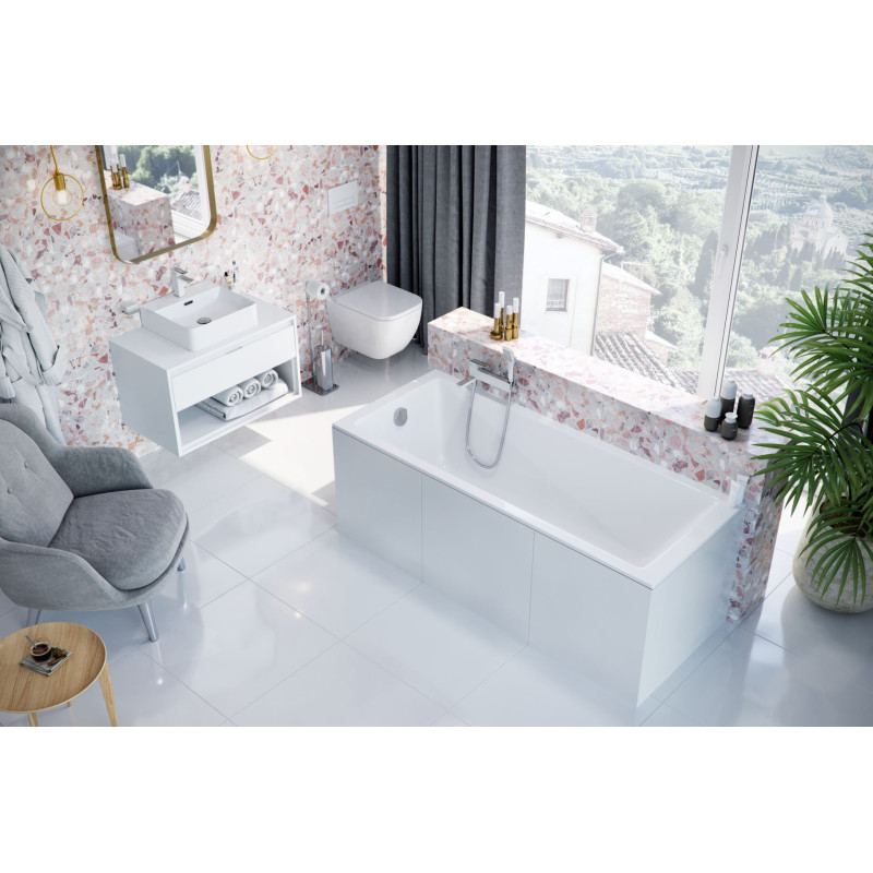 Wave Slim wanna prostokątna 120X70 cm biały połysk