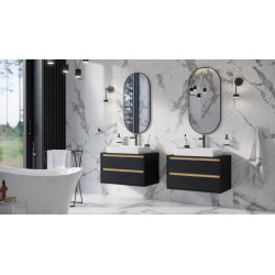 Excellent Revia lustro łazienkowe 100x50cm owalne  czarny mat