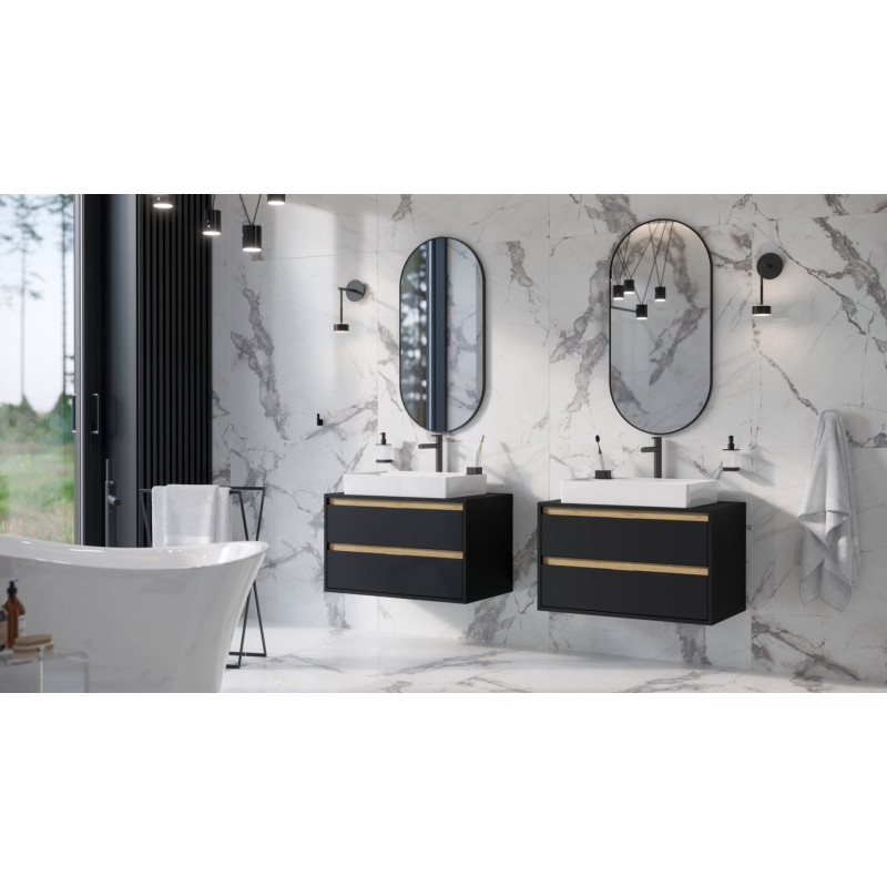 Excellent Revia lustro łazienkowe 100x50cm owalne  czarny mat